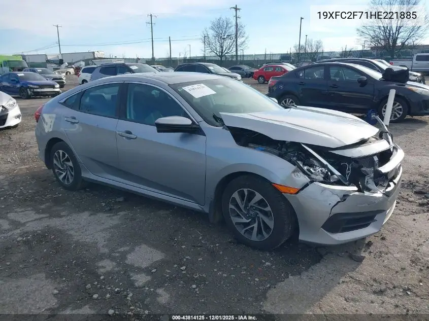 19XFC2F71HE221885 2017 Honda Civic Ex