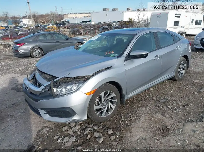 19XFC2F71HE221885 2017 Honda Civic Ex