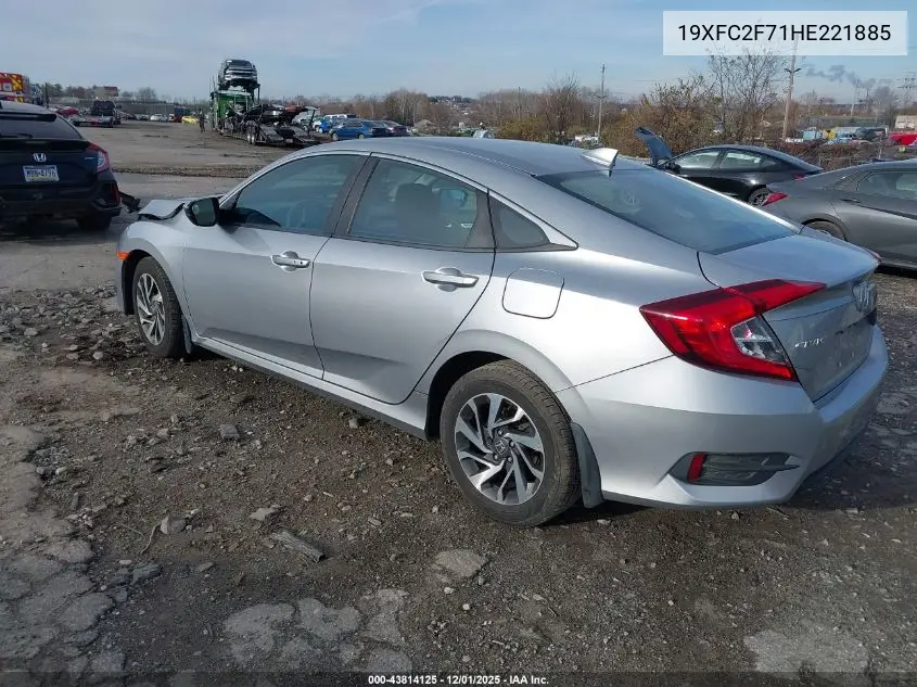 19XFC2F71HE221885 2017 Honda Civic Ex