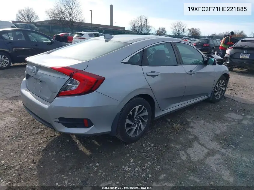 19XFC2F71HE221885 2017 Honda Civic Ex