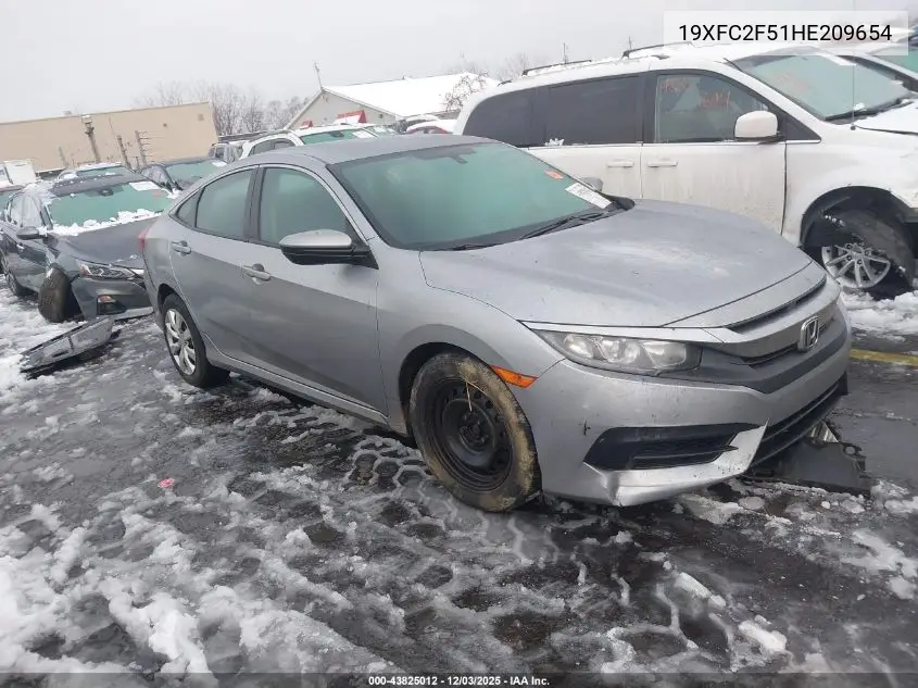 19XFC2F51HE209654 2017 Honda Civic Lx
