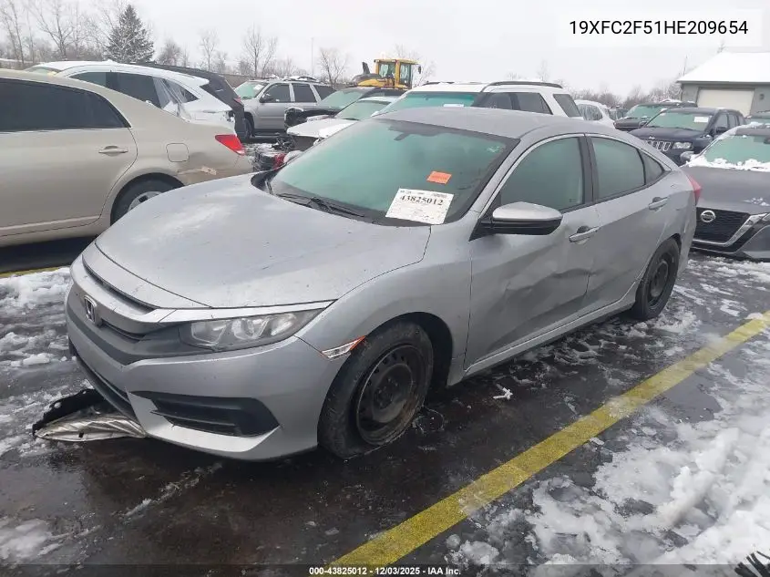 19XFC2F51HE209654 2017 Honda Civic Lx