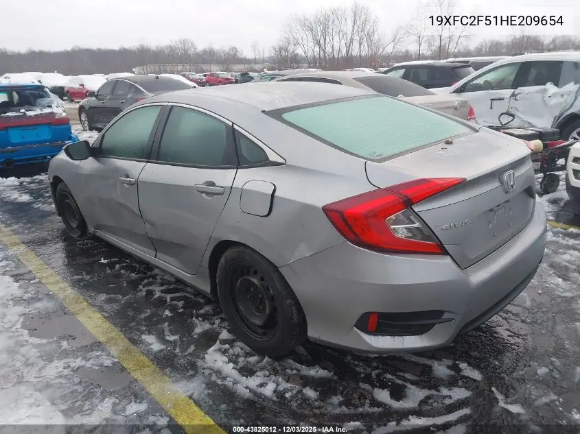 19XFC2F51HE209654 2017 Honda Civic Lx