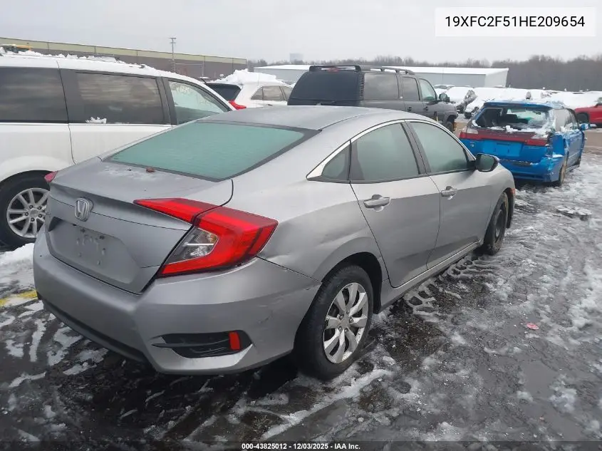 19XFC2F51HE209654 2017 Honda Civic Lx