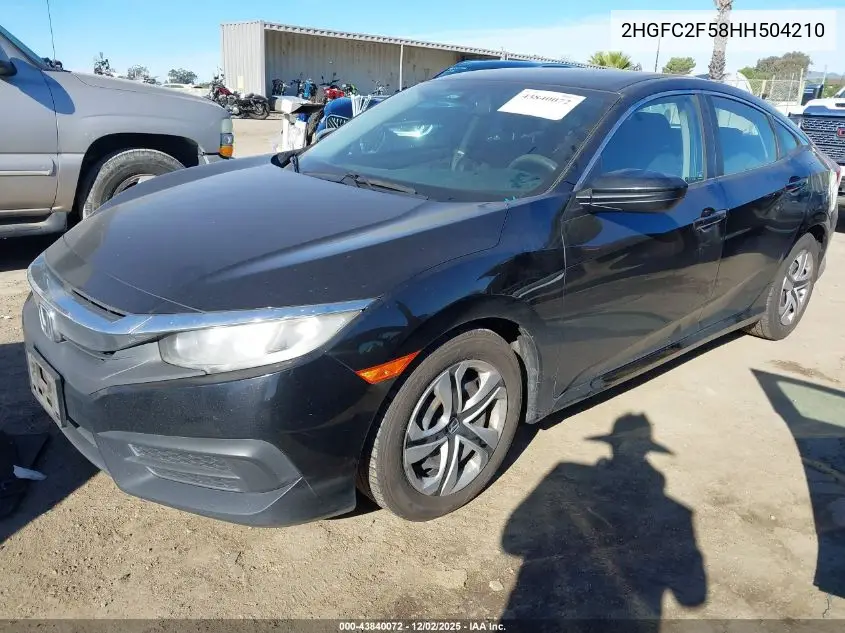 2HGFC2F58HH504210 2017 Honda Civic Lx