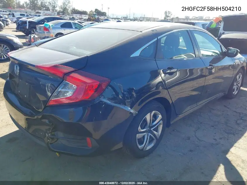 2HGFC2F58HH504210 2017 Honda Civic Lx