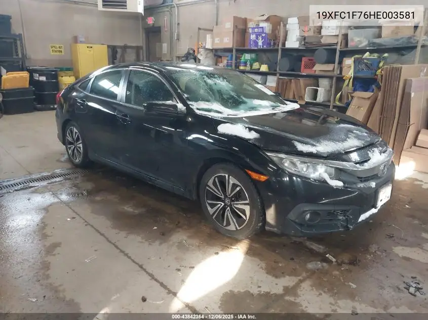 19XFC1F76HE003581 2017 Honda Civic Ex-L