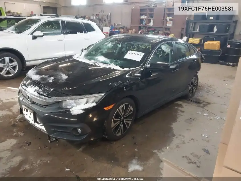 19XFC1F76HE003581 2017 Honda Civic Ex-L