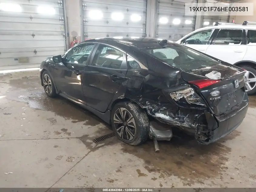 19XFC1F76HE003581 2017 Honda Civic Ex-L