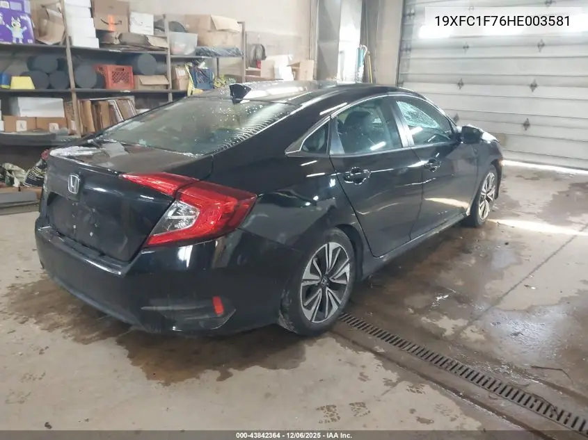 19XFC1F76HE003581 2017 Honda Civic Ex-L