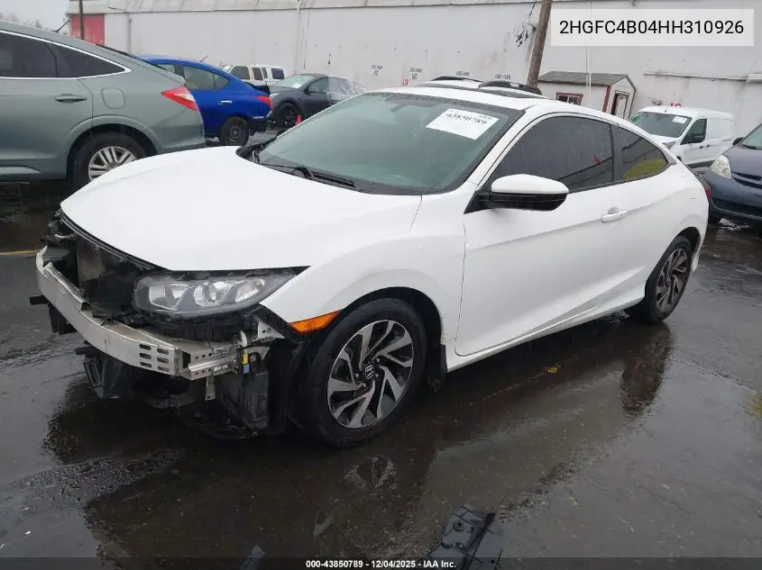 2HGFC4B04HH310926 2017 Honda Civic Lx-P