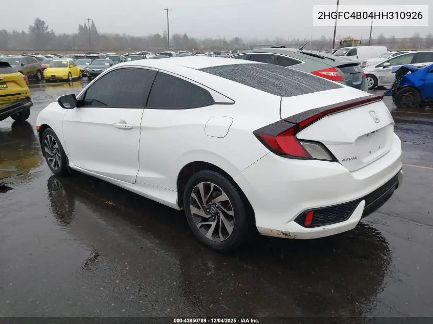2HGFC4B04HH310926 2017 Honda Civic Lx-P