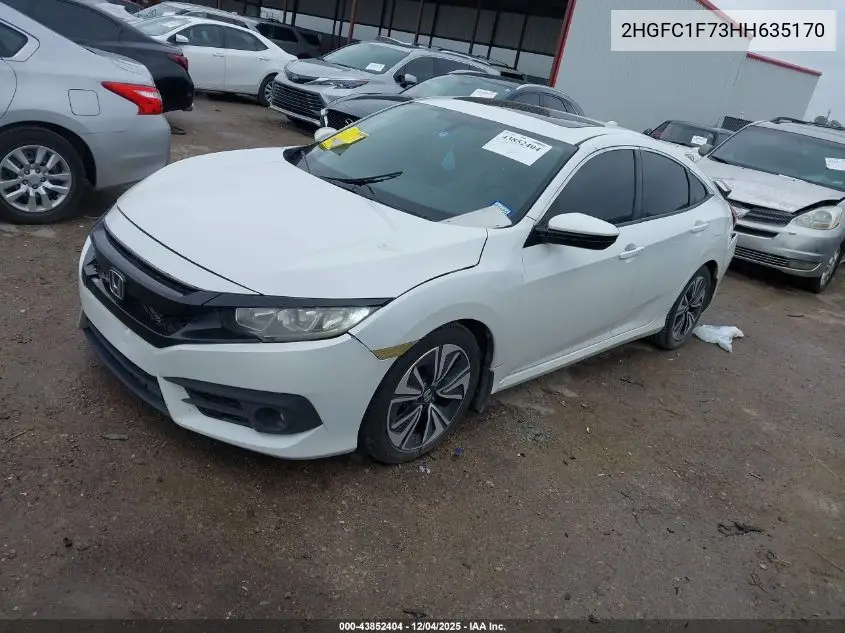 2HGFC1F73HH635170 2017 Honda Civic Ex-L