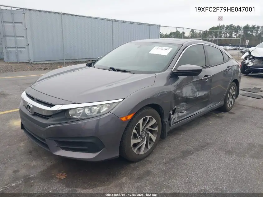 19XFC2F79HE047001 2017 Honda Civic Ex