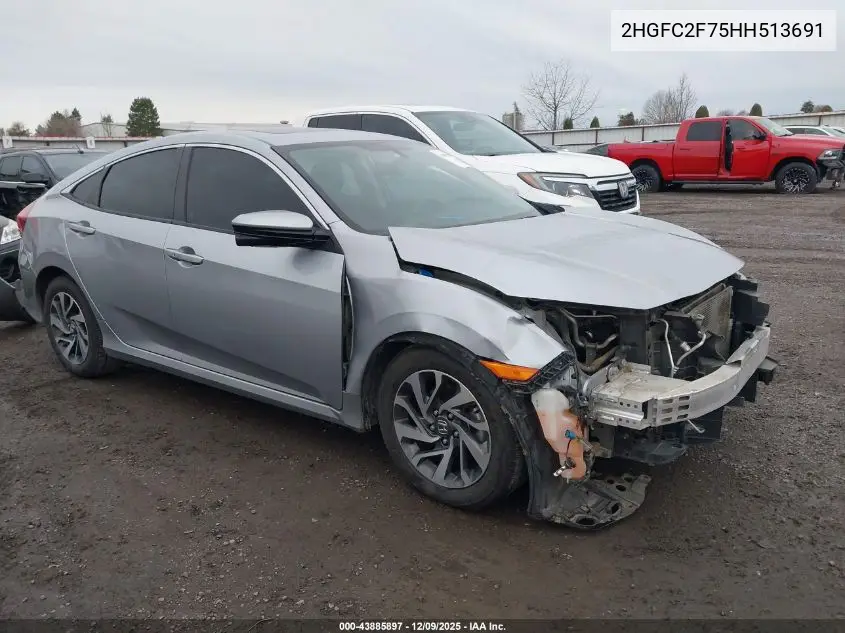 2HGFC2F75HH513691 2017 Honda Civic Ex