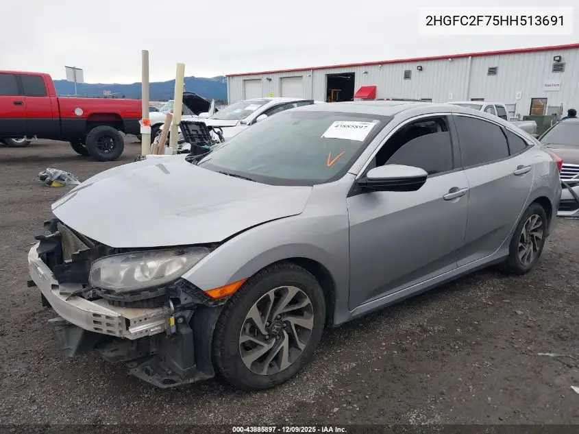 2HGFC2F75HH513691 2017 Honda Civic Ex