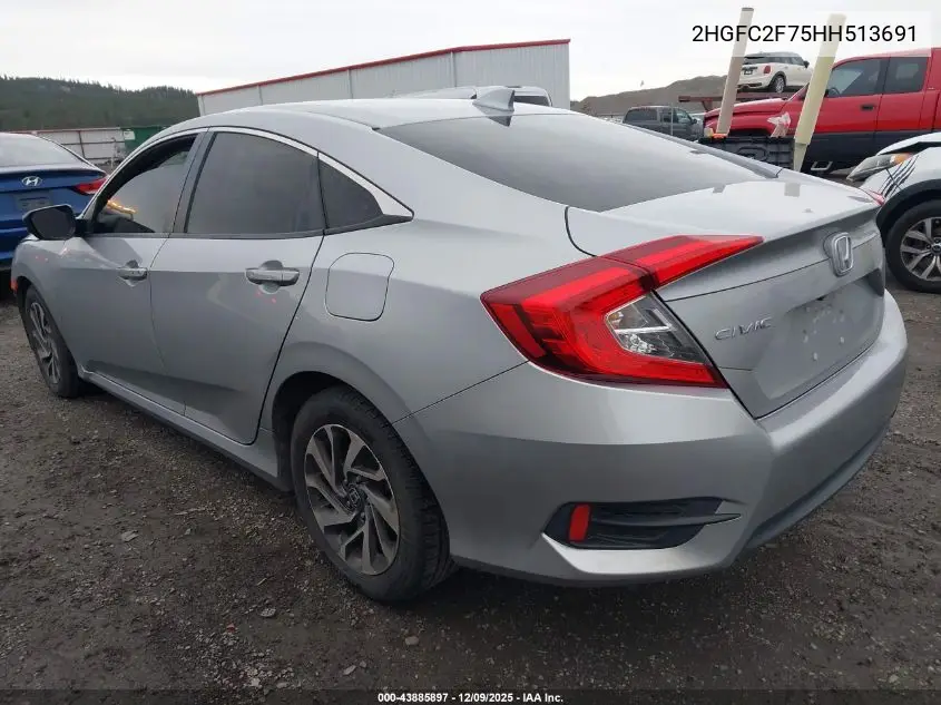 2HGFC2F75HH513691 2017 Honda Civic Ex