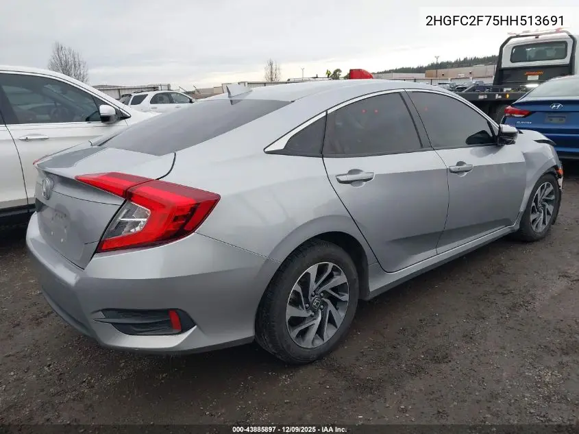 2HGFC2F75HH513691 2017 Honda Civic Ex