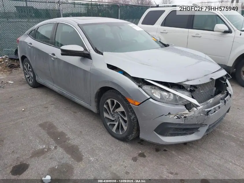 2HGFC2F79HH575949 2017 Honda Civic Ex