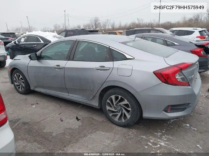 2HGFC2F79HH575949 2017 Honda Civic Ex