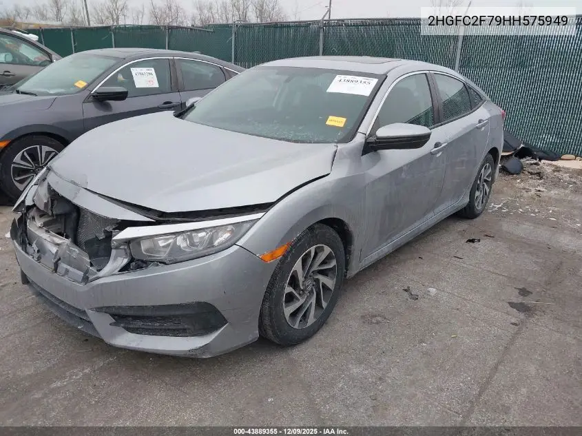 2HGFC2F79HH575949 2017 Honda Civic Ex