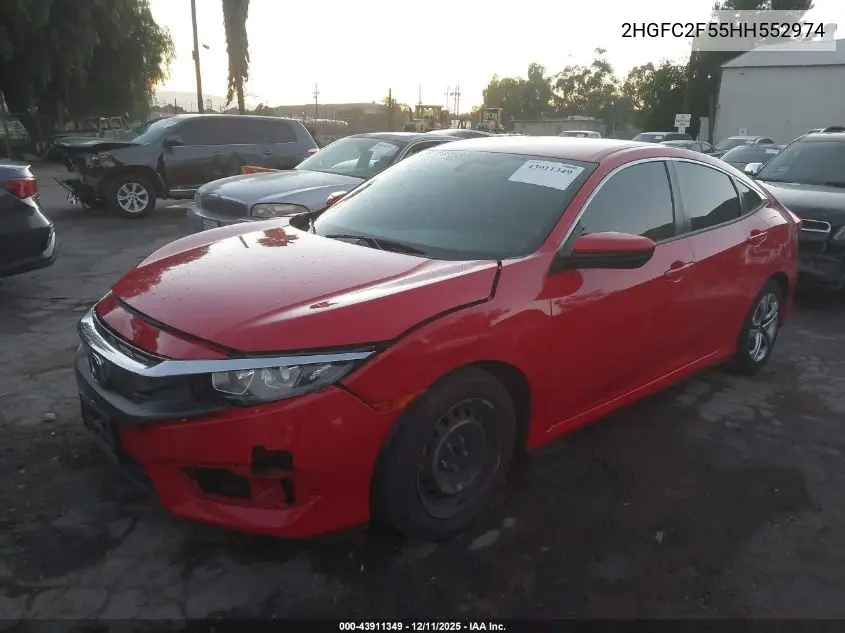 2HGFC2F55HH552974 2017 Honda Civic Lx