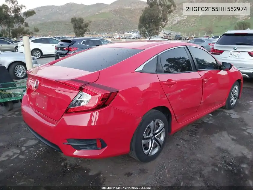 2HGFC2F55HH552974 2017 Honda Civic Lx