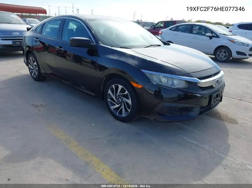 19XFC2F76HE077346 2017 Honda Civic Ex