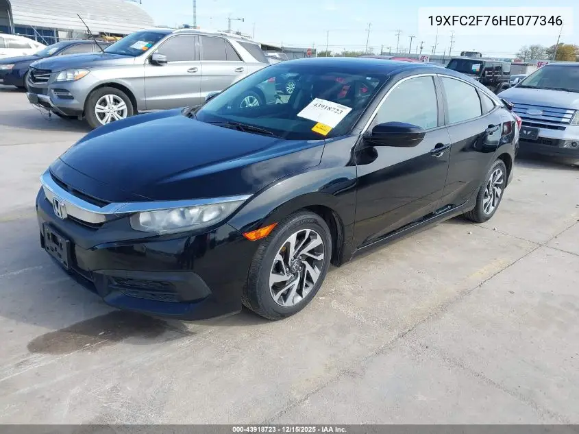 19XFC2F76HE077346 2017 Honda Civic Ex