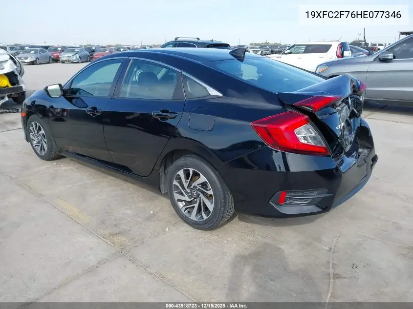 19XFC2F76HE077346 2017 Honda Civic Ex