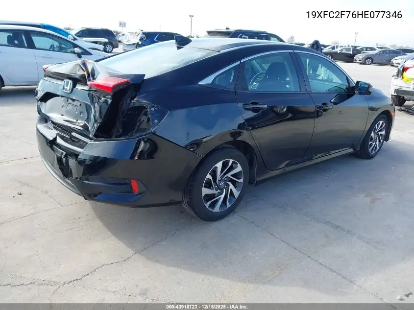 19XFC2F76HE077346 2017 Honda Civic Ex