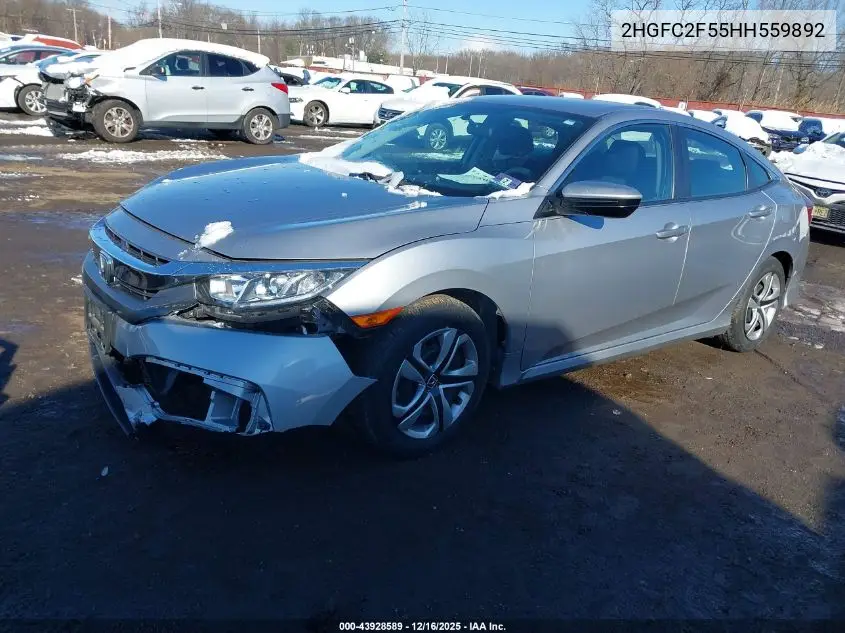 2HGFC2F55HH559892 2017 Honda Civic Lx