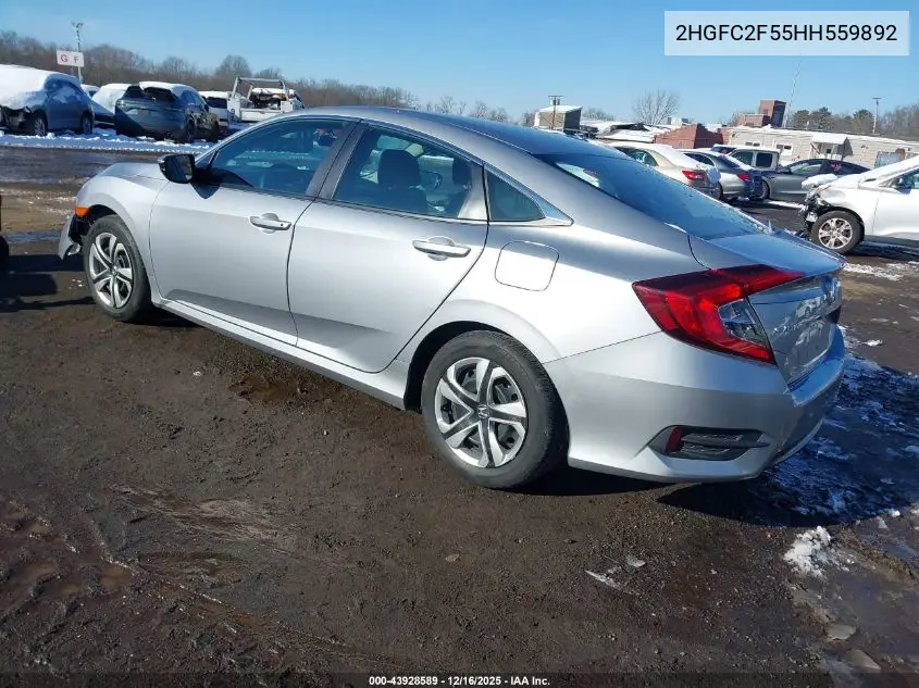 2HGFC2F55HH559892 2017 Honda Civic Lx