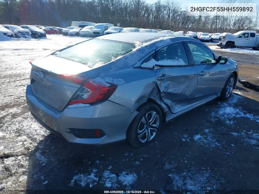2HGFC2F55HH559892 2017 Honda Civic Lx