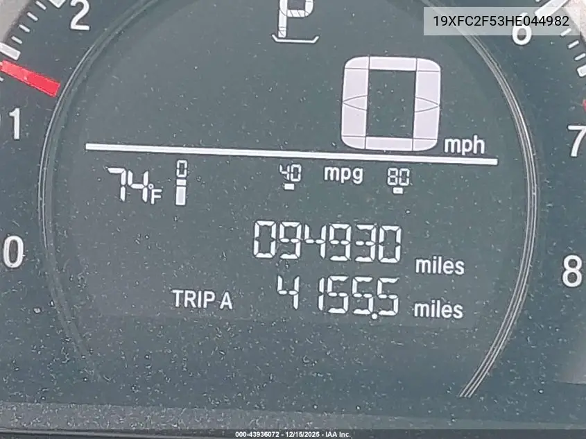 19XFC2F53HE044982 2017 Honda Civic Lx