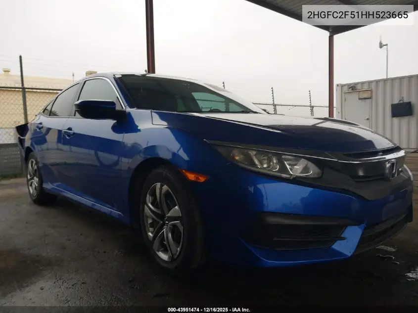 2HGFC2F51HH523665 2017 Honda Civic Lx
