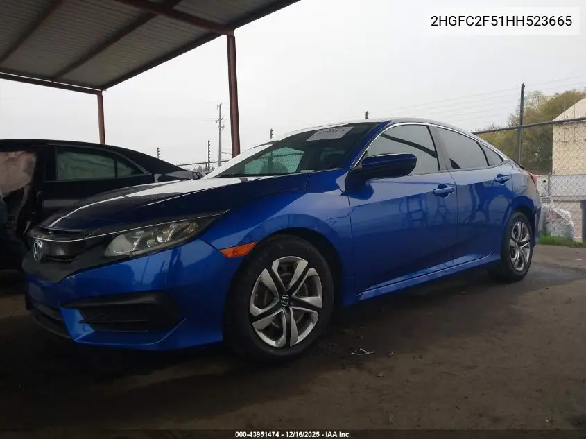2HGFC2F51HH523665 2017 Honda Civic Lx