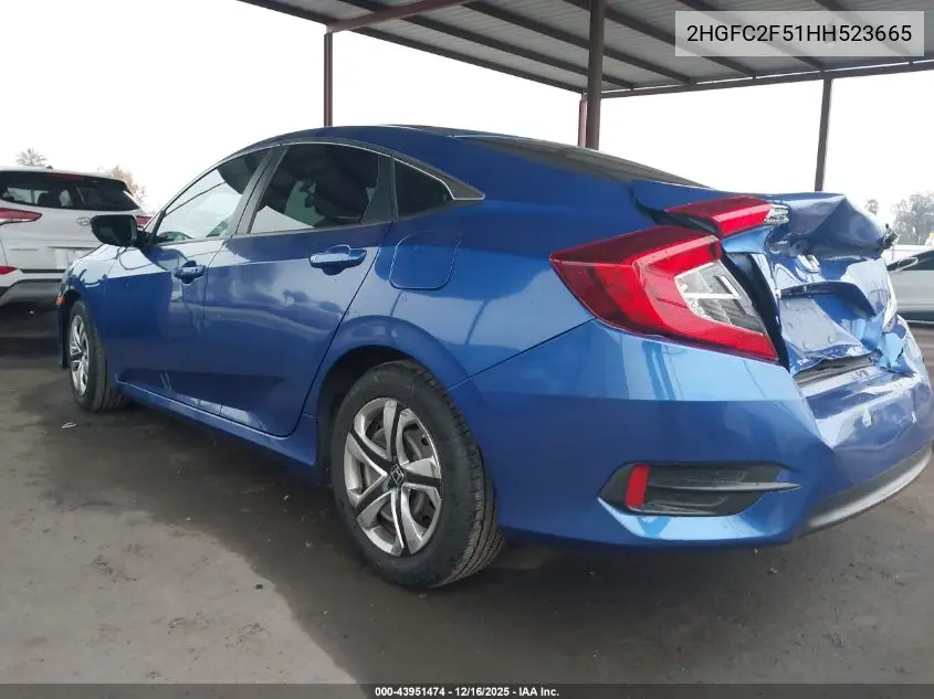 2HGFC2F51HH523665 2017 Honda Civic Lx