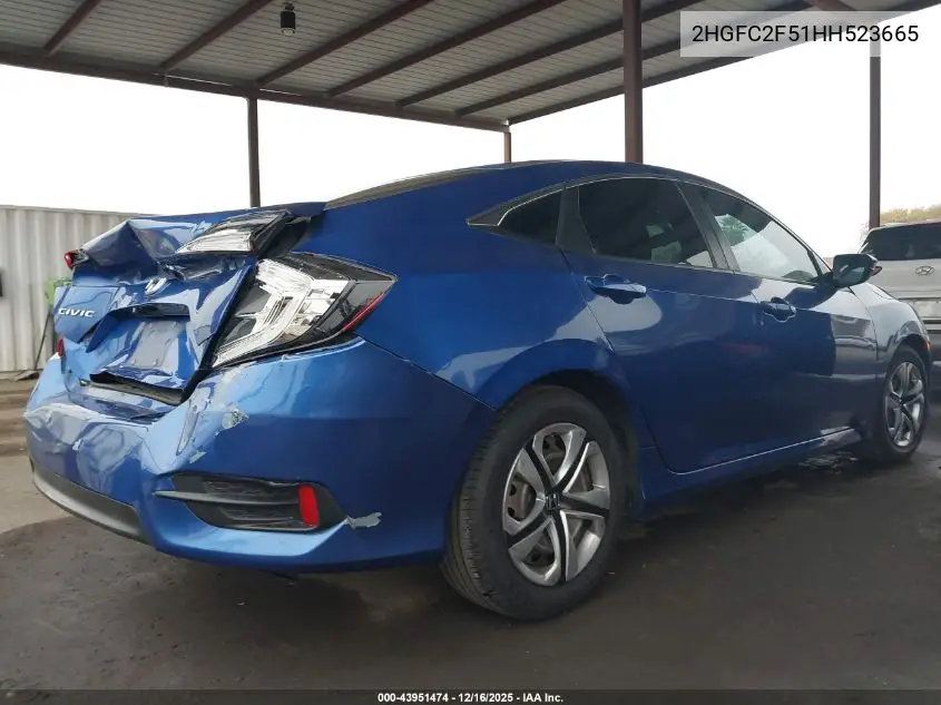 2HGFC2F51HH523665 2017 Honda Civic Lx