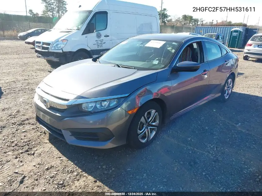 2HGFC2F57HH531611 2017 Honda Civic Lx