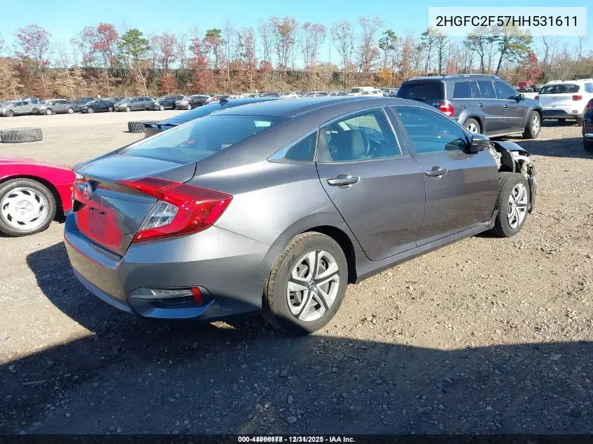 2HGFC2F57HH531611 2017 Honda Civic Lx