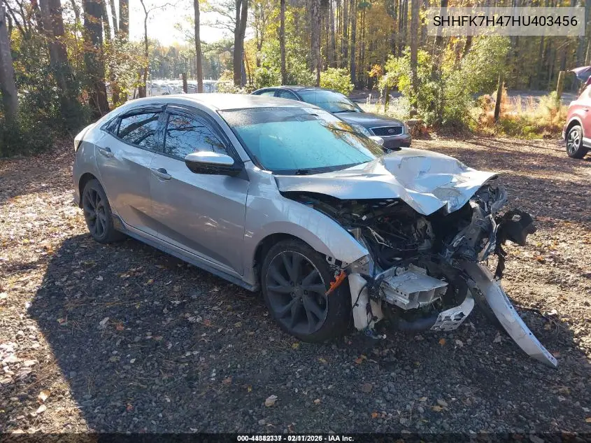 SHHFK7H47HU403456 2017 Honda Civic Sport