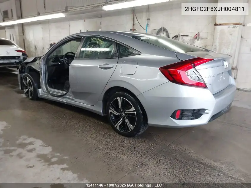 2HGFC2F8XJH004811 2018 Honda Civic Ex