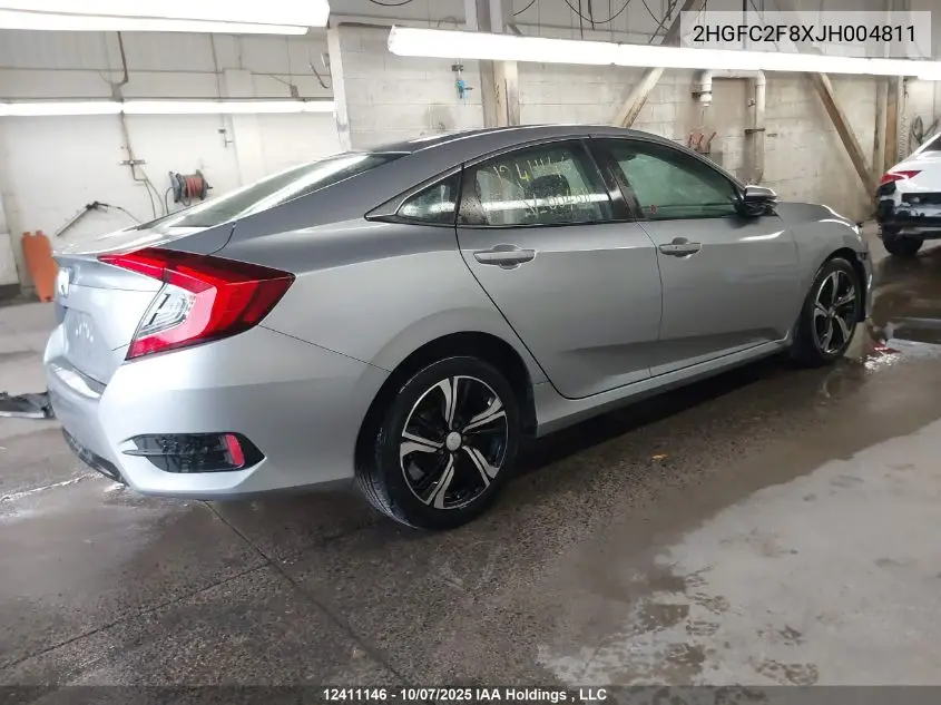 2HGFC2F8XJH004811 2018 Honda Civic Ex