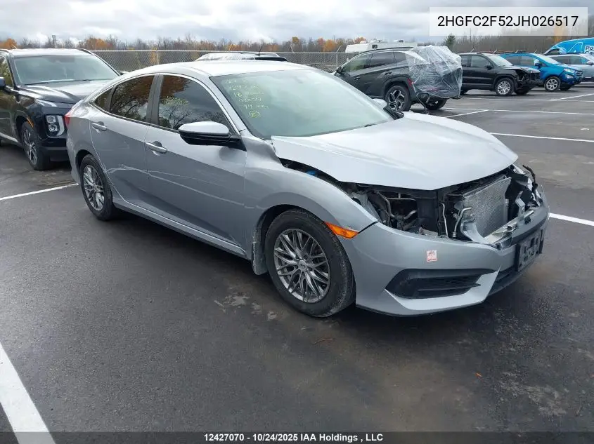 2HGFC2F52JH026517 2018 Honda Civic Lx
