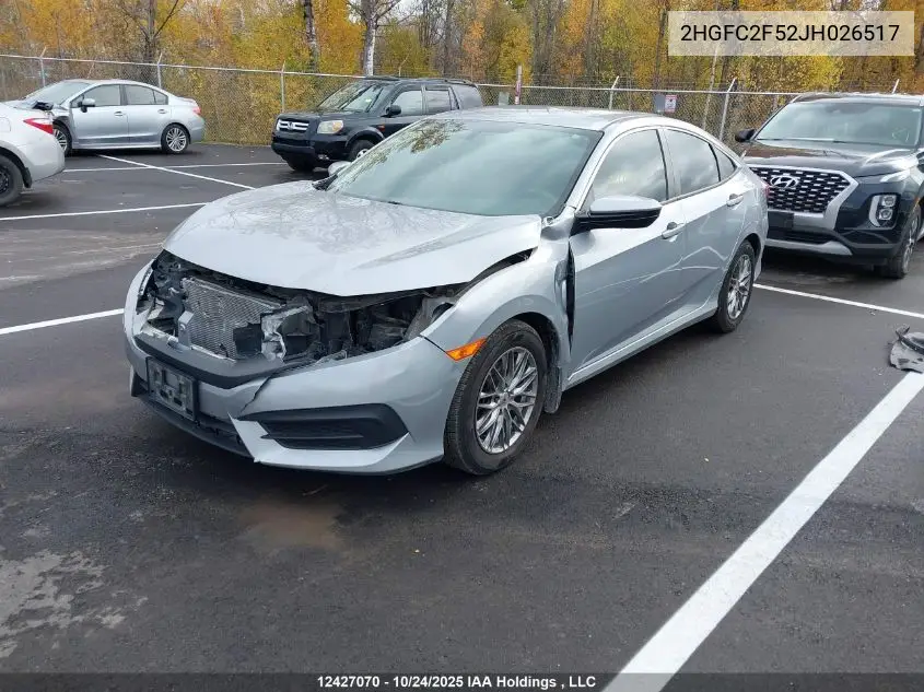 2HGFC2F52JH026517 2018 Honda Civic Lx