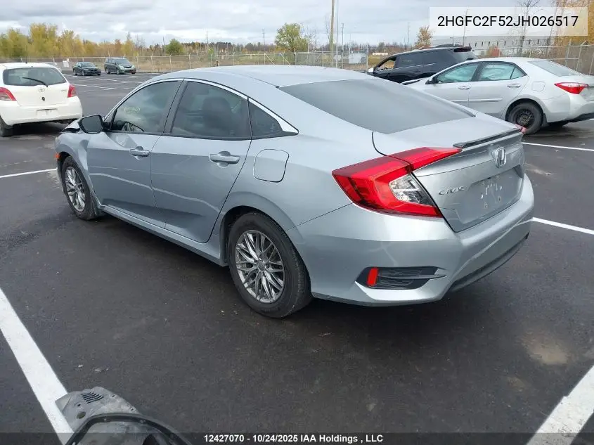 2HGFC2F52JH026517 2018 Honda Civic Lx