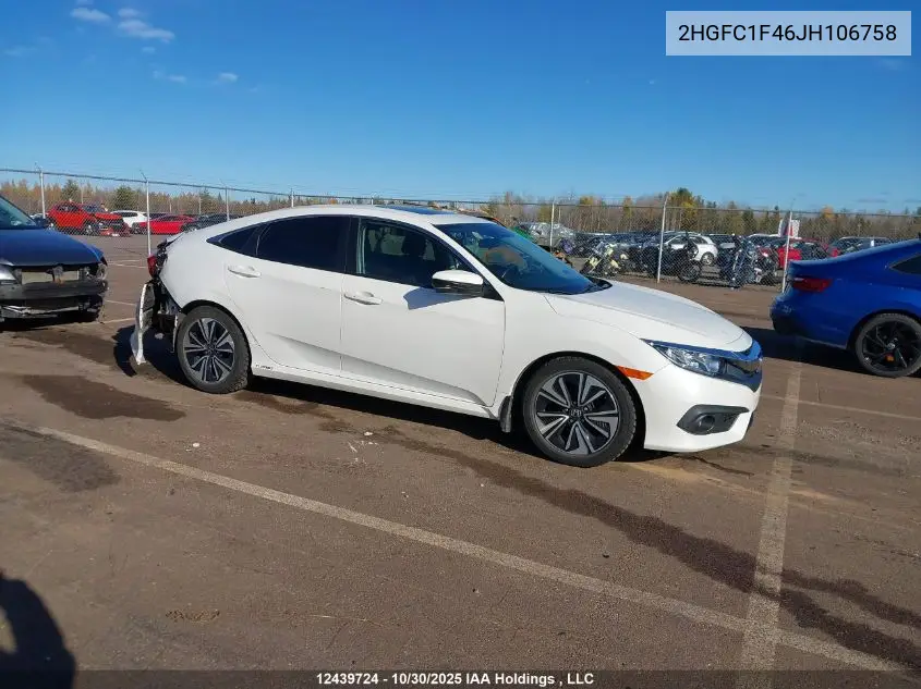 2HGFC1F46JH106758 2018 Honda Civic Ex-T