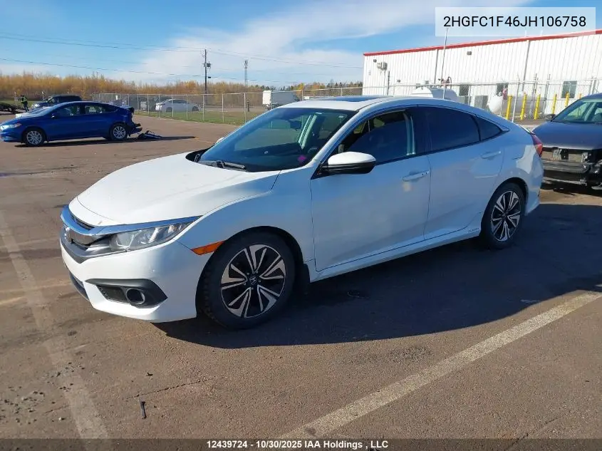 2HGFC1F46JH106758 2018 Honda Civic Ex-T