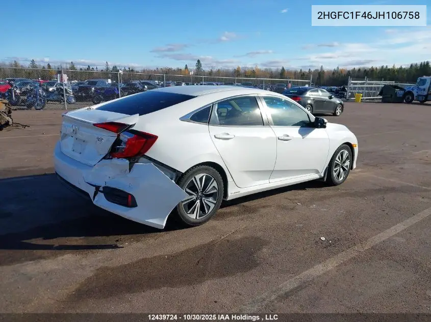 2HGFC1F46JH106758 2018 Honda Civic Ex-T